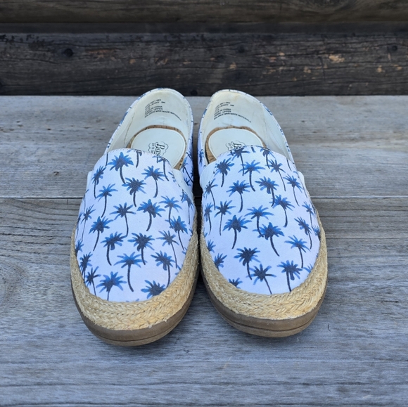 Bass Jenny Coastal Preppy Palm Tree Espadrille Comfort Flats 8M - Picture 6 of 11